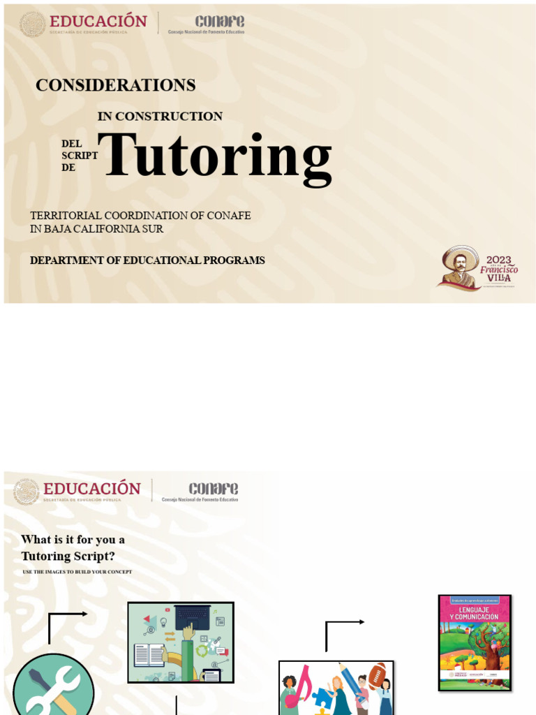 Tutoring Script for CONAFE Educators | PDF | Learning | Pedagogy