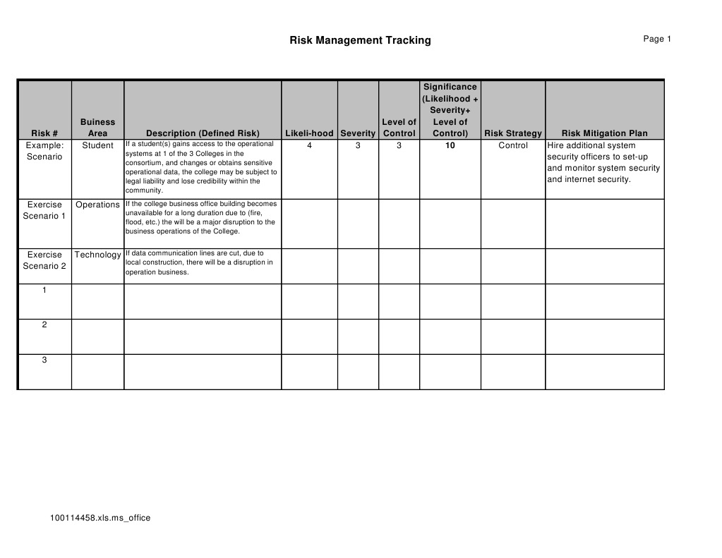 Risk Management Template | PDF | Business | Technology & Engineering