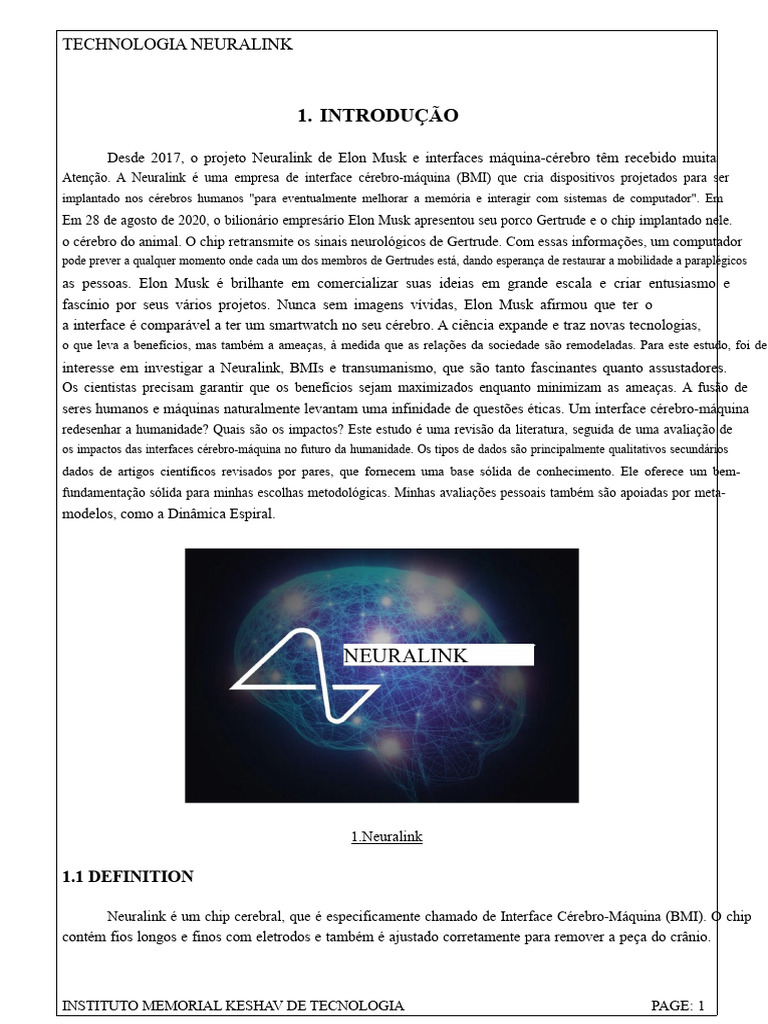 Documentação do Neuralink | PDF | Neurociência
