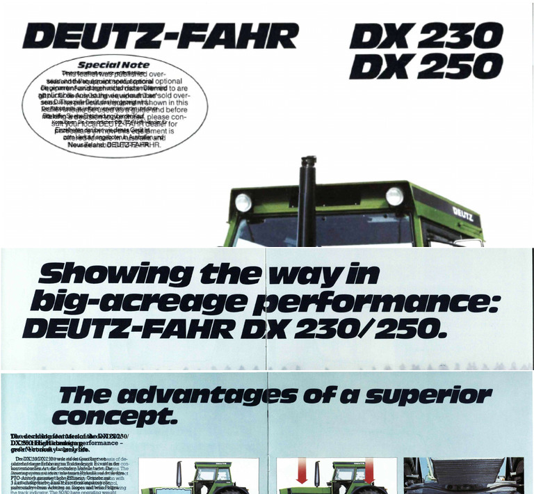 Deutz DX 230, DX 250 (1982) | PDF