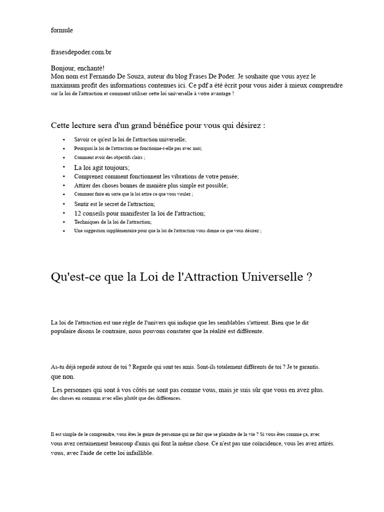 Comprendre la Loi de l'Attraction | PDF | Loi de l'attraction (Nouvelle ...