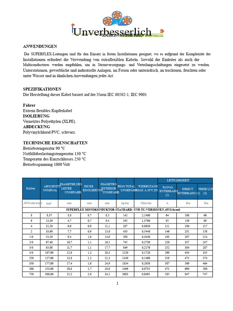 Superflex Kabel | PDF