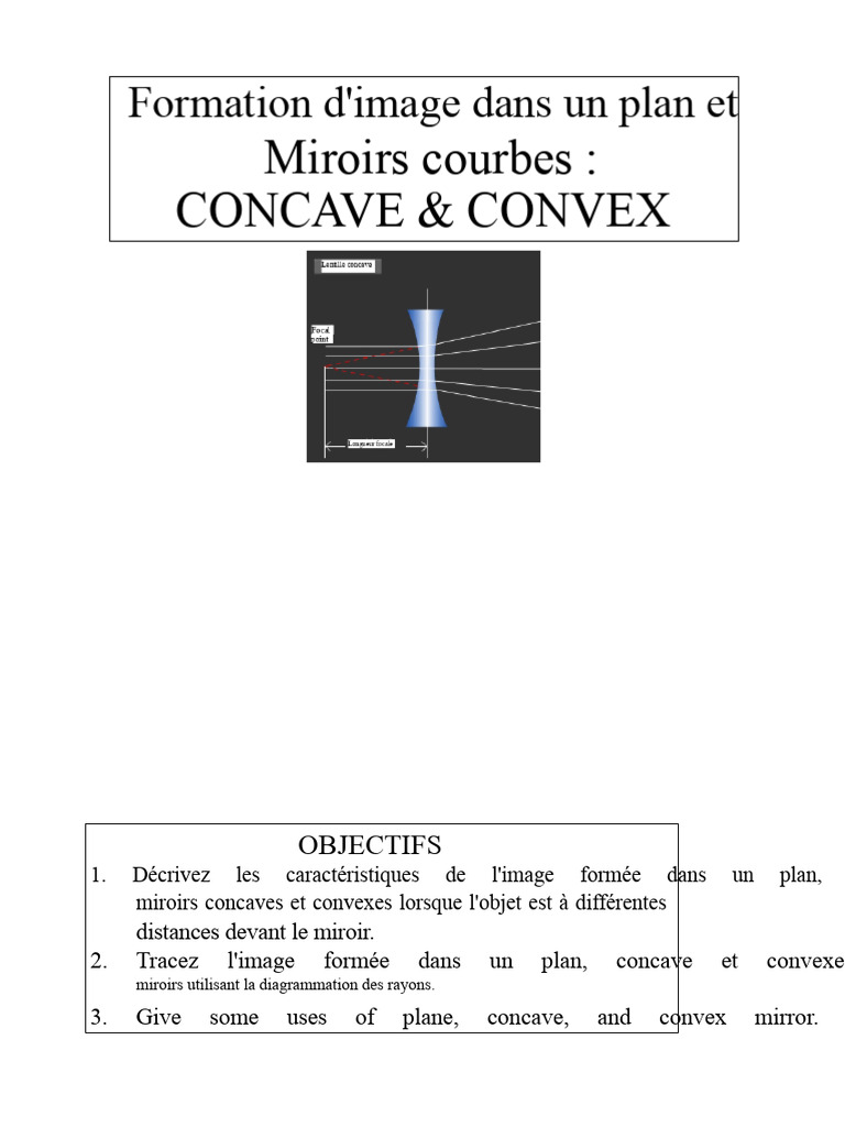 Formation d'images avec miroirs concaves et convexes | PDF | Lumière ...