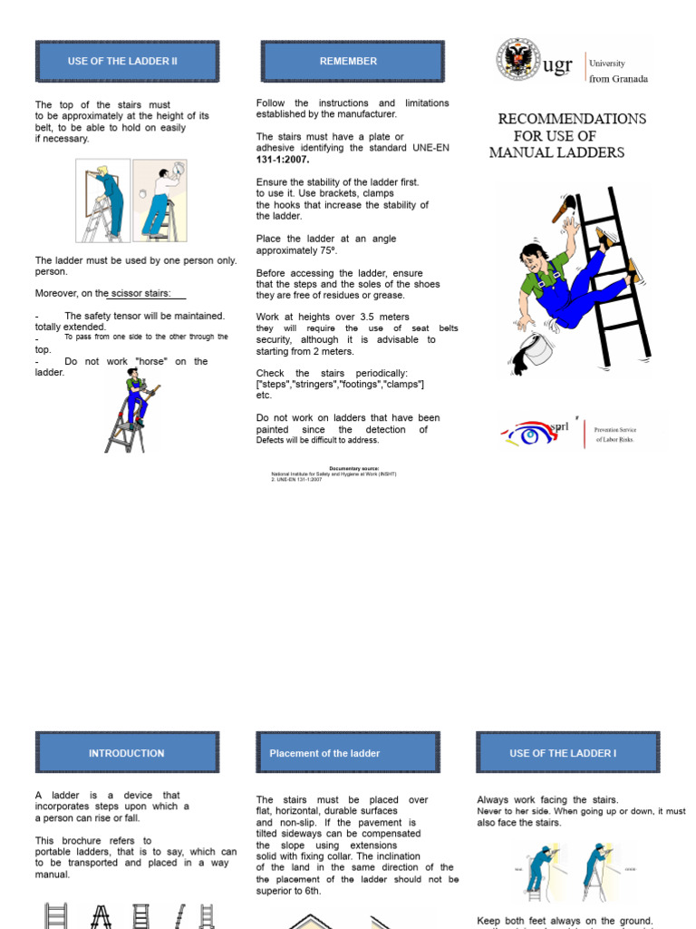 Recommendations For Ladders | PDF | Ladder | Stairs