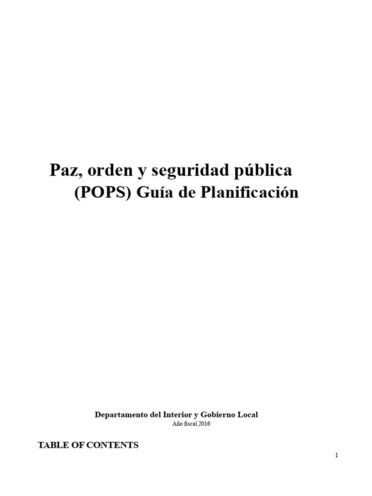 Pops Plan Guía Oct 2016 V 2 | PDF | Valores | Seguridad humana