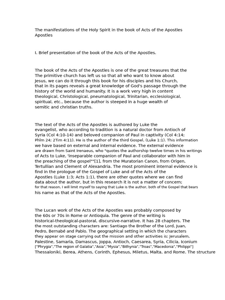 Holy Spirit's Role in Acts of the Apostles | PDF | Acts Of The Apostles ...