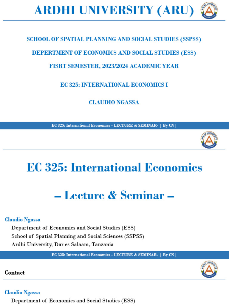 International Economics Course Overview | PDF | Comparative Advantage ...