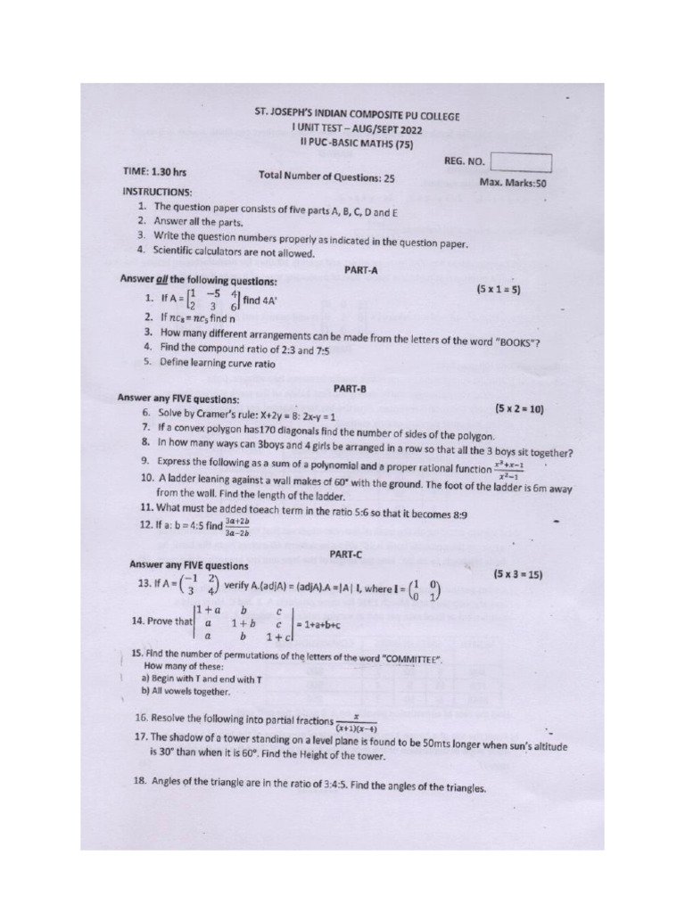 Basic Maths - 2022-23 | PDF