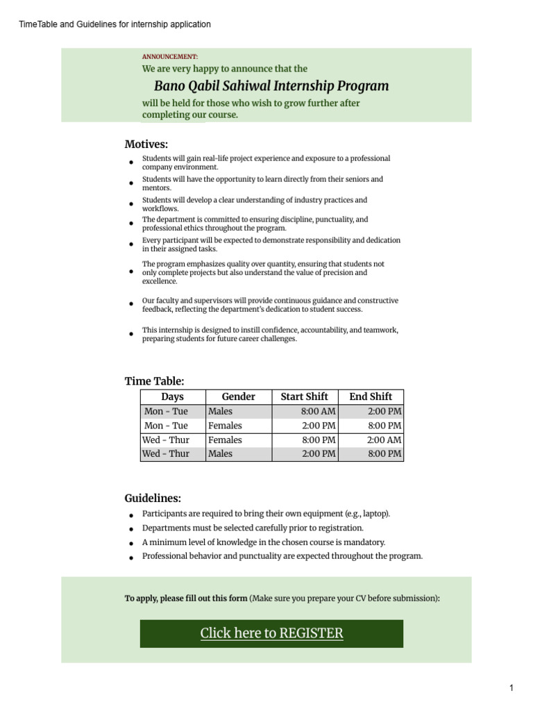 Bano Qabil Internship Program Details | PDF | Internship | Job Hunting