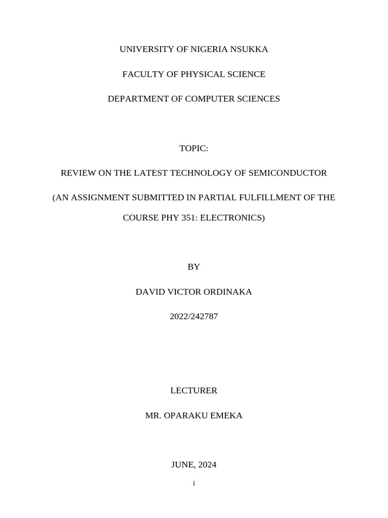 Review On The Latest Technology of Semiconductor | PDF | Internet Of ...