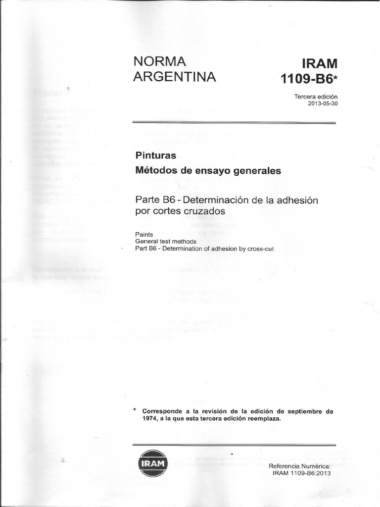 Iram 1109-b6 Adherencia Pintura | PDF