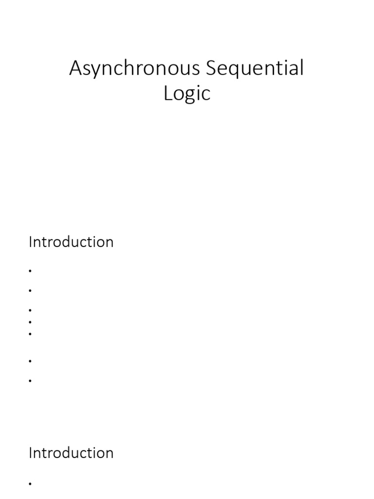 Understanding Asynchronous Sequential Logic | PDF | Digital Electronics ...