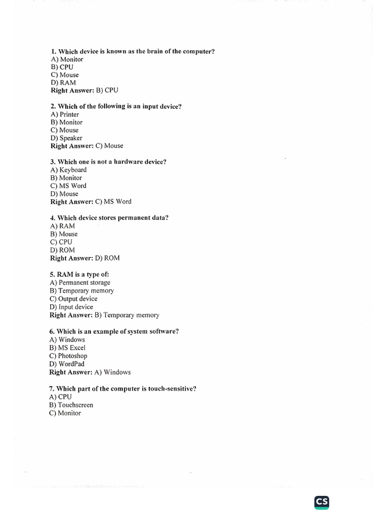 Computer Guess Paper | PDF