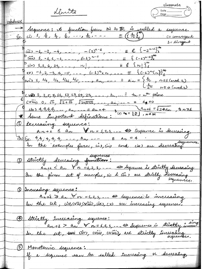 Understanding Sequences: Convergence and Bounds | PDF | Sequence