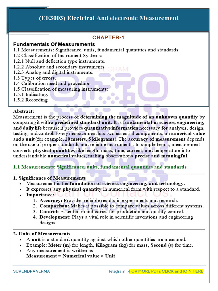 Measurement Fundamentals in Engineering | PDF | Calibration ...