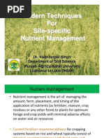 Modern Techniques For Site-Specific Nutrient Management - Dr. Varinderpal Singh