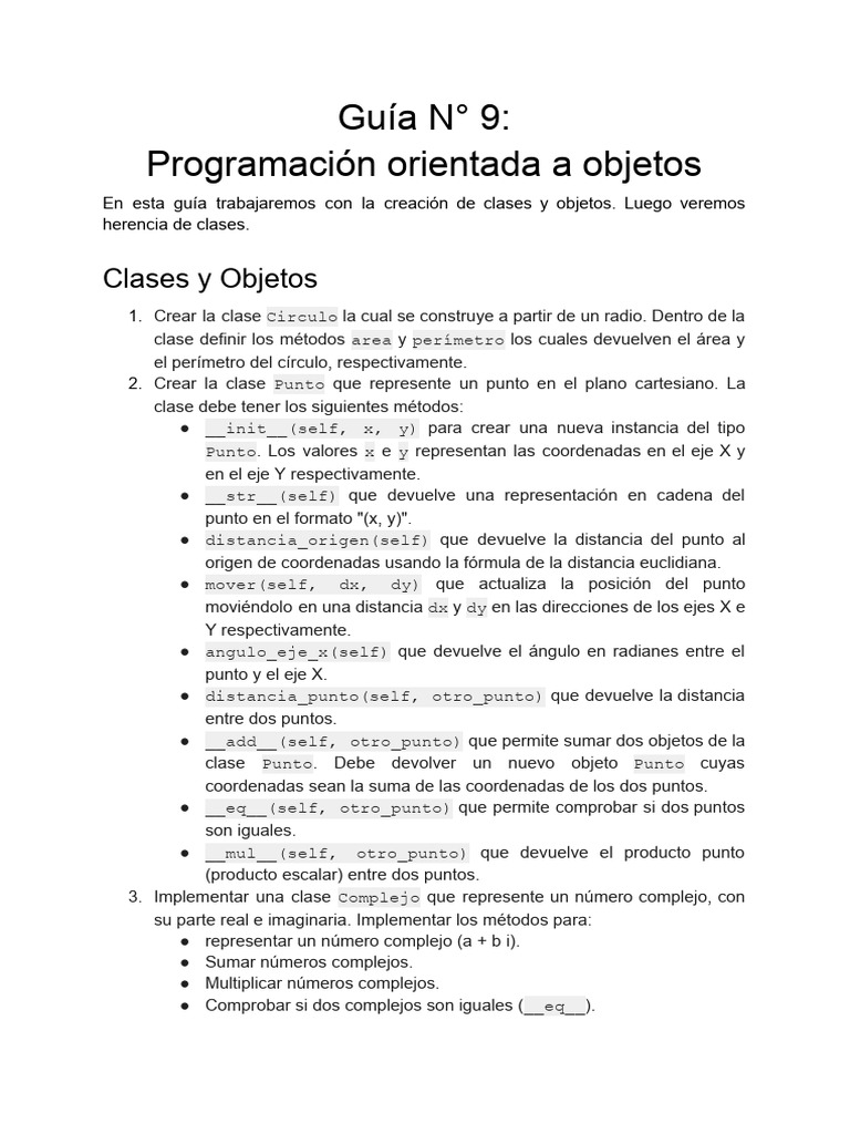 Clases y Objetos en Programación OOP | PDF | Sistema de coordenadas ...