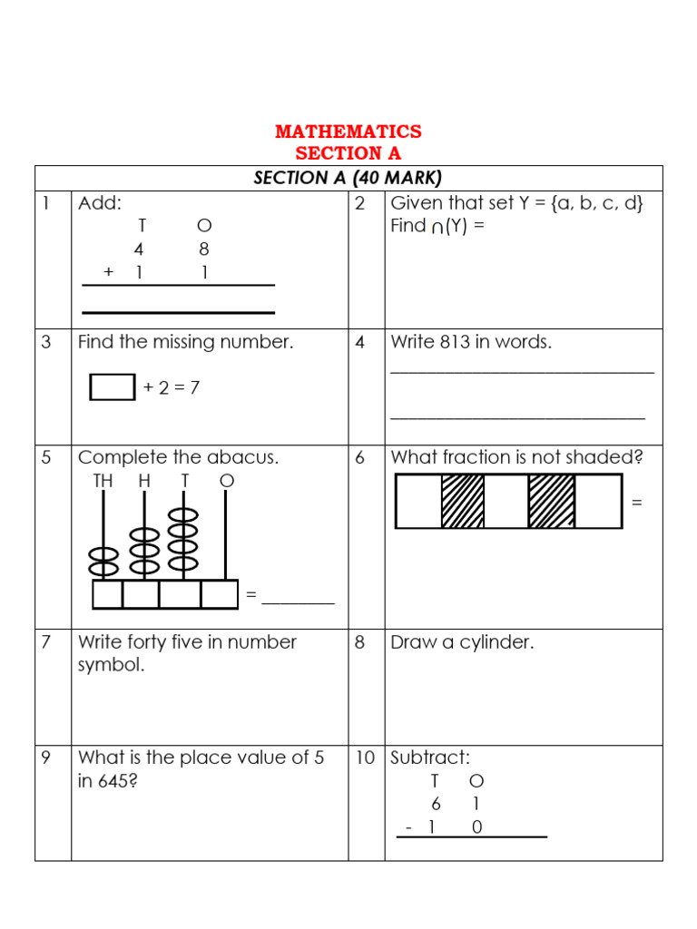 P.4 ENTRY MATHS | PDF | Arithmetic | Number Theory