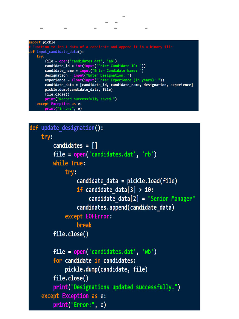 Computer Science Binary File Handling | PDF | Computer Science ...