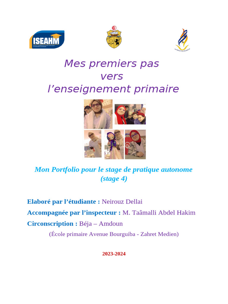 Mon stage en enseignement primaire 2023 | PDF | Apprentissage ...
