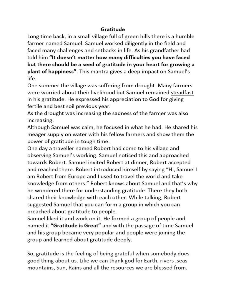 The Power of Gratitude in Adversity | PDF
