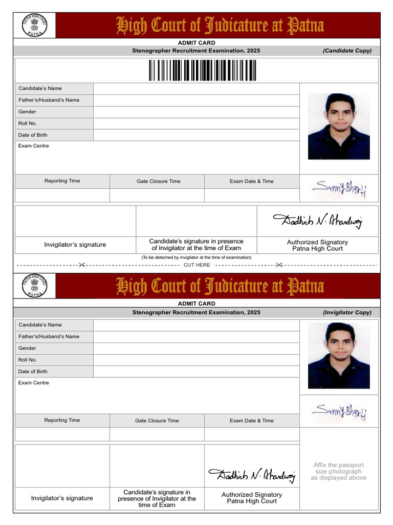 Admit Card | PDF | Identity Document | Biometrics