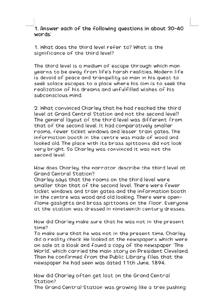 Third Level Notes | PDF