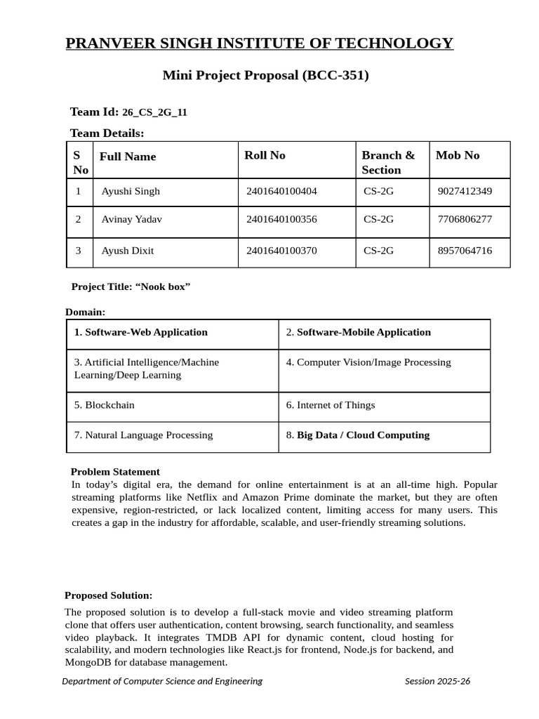 Proposal Mini Project 2.0 | PDF | Cloud Computing | Graphics Processing ...