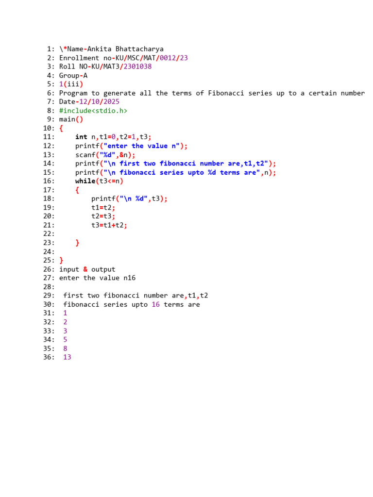 Fibonacci | PDF