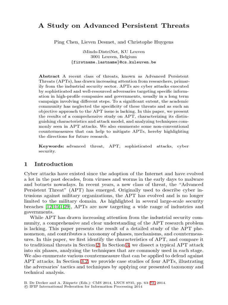 Understanding Advanced Persistent Threats | PDF | Malware | Security