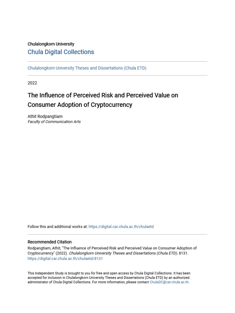 The Influence of Perceived Risk and Perceived Value On Consumer A | PDF