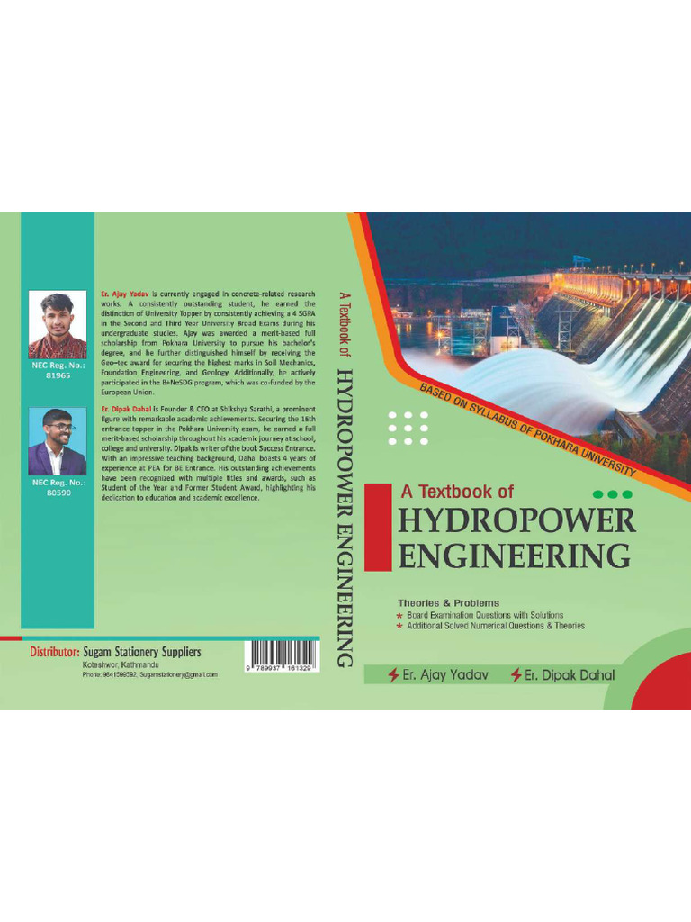 Hydropower Engineering Textbook Guide | PDF | Dam | Spillway