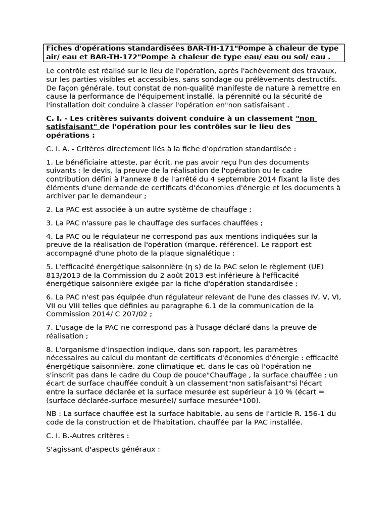 Critères de contrôle des PAC et isolation | PDF | Politique agricole ...