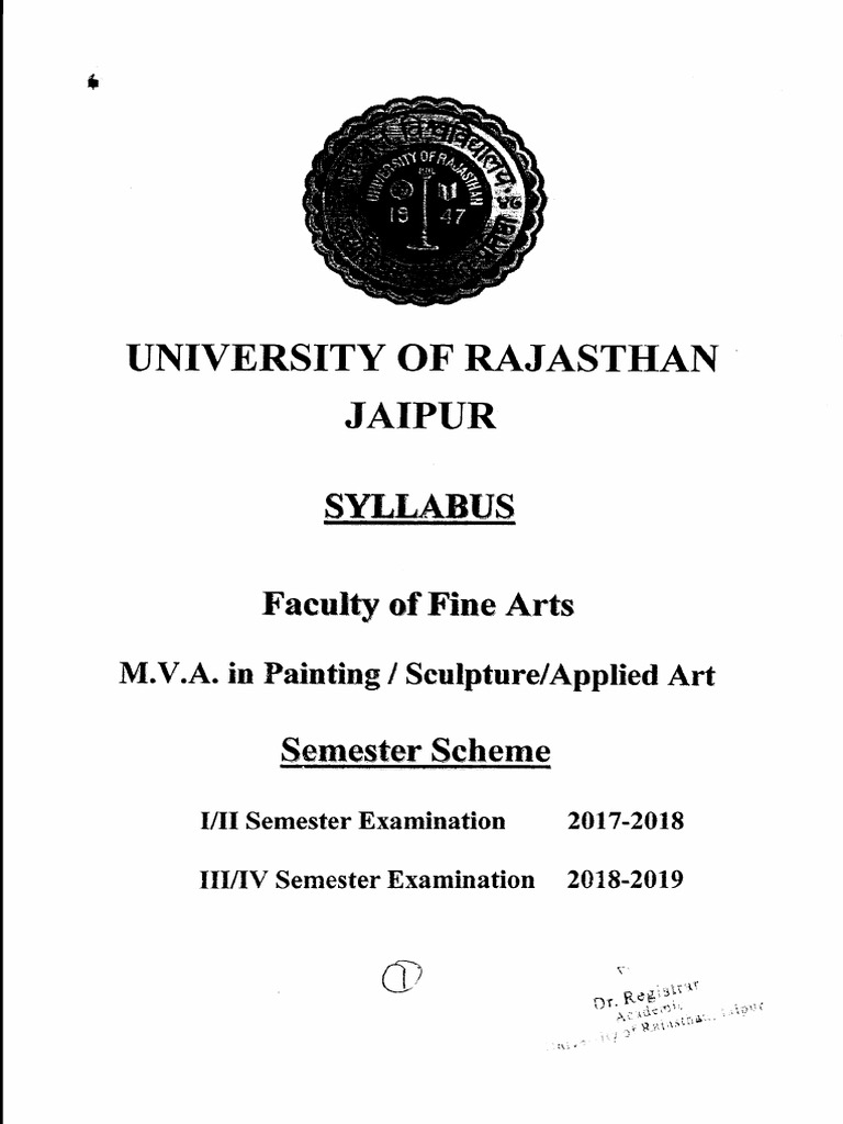 M.v.a Painting,Sculpture Applied Art (I to IV SEM) | PDF