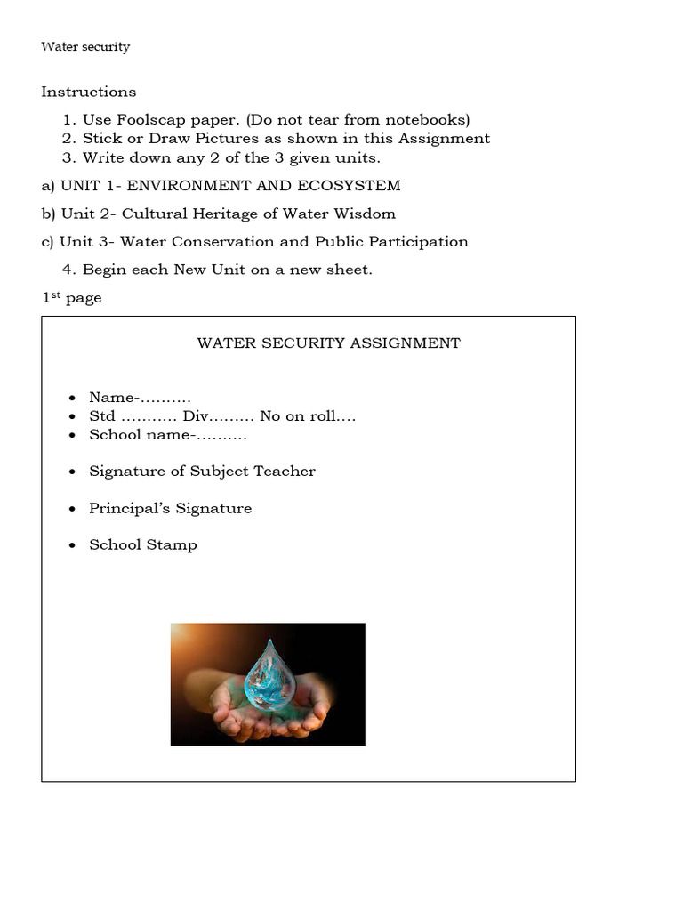 Water Security: Conservation & Heritage | PDF | Ecosystem | Water ...