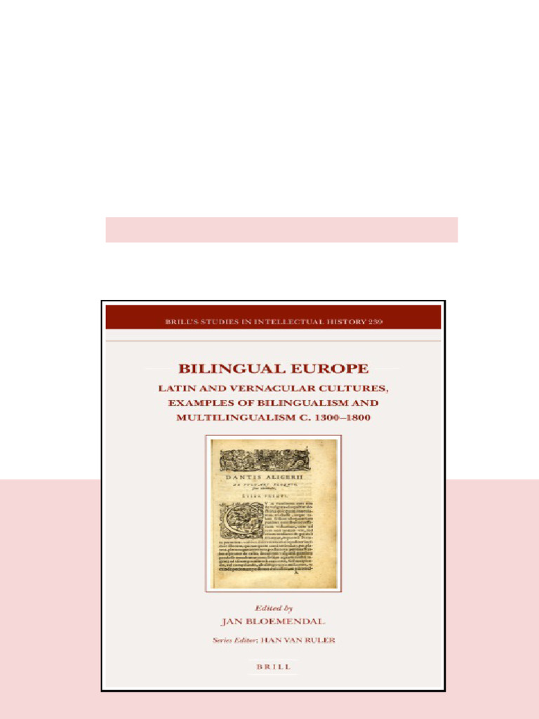 Bilingual Europe Latin And Vernacular Cultures Examples Of Bilingualism ...