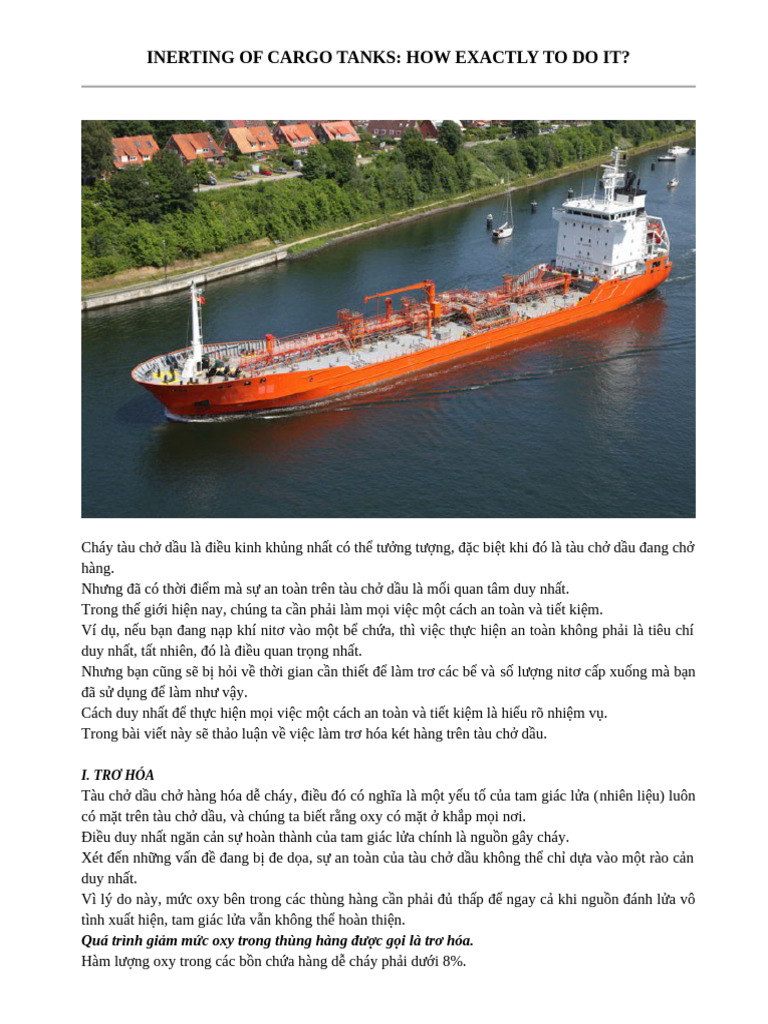 Inerting-gas Freeing of Cargo Tank | PDF
