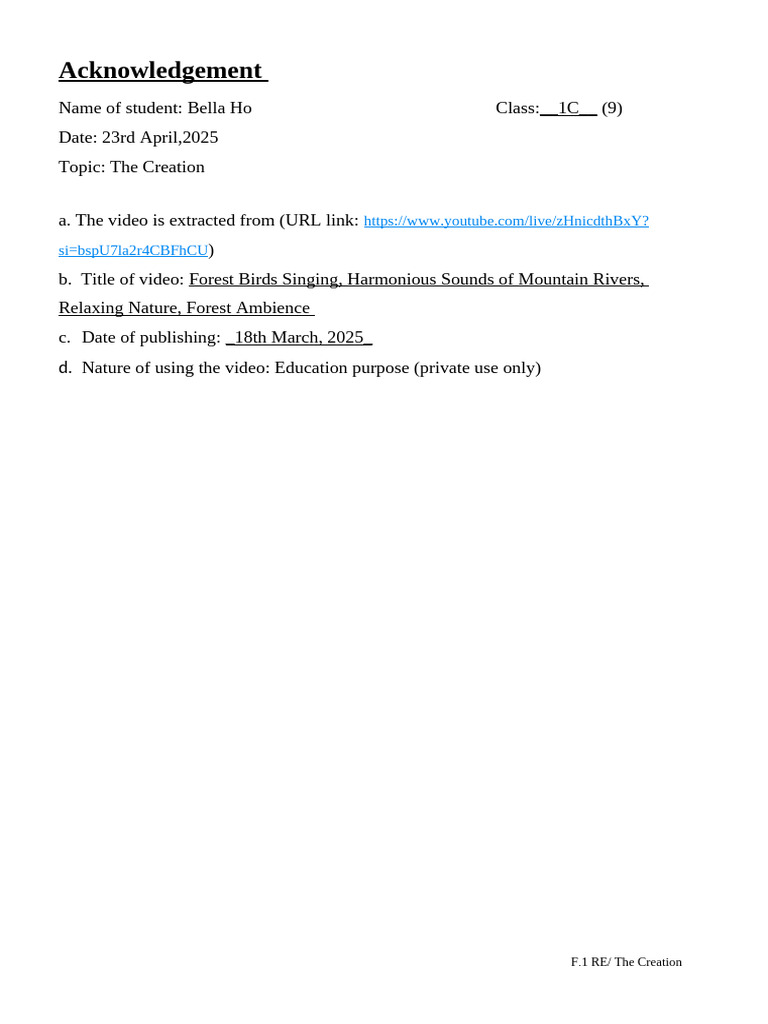Acknowledgement | PDF