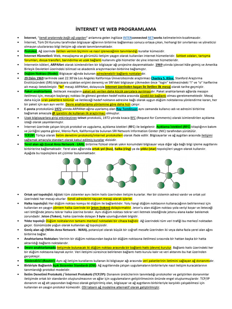 İnternet Ve Web Programlama | PDF