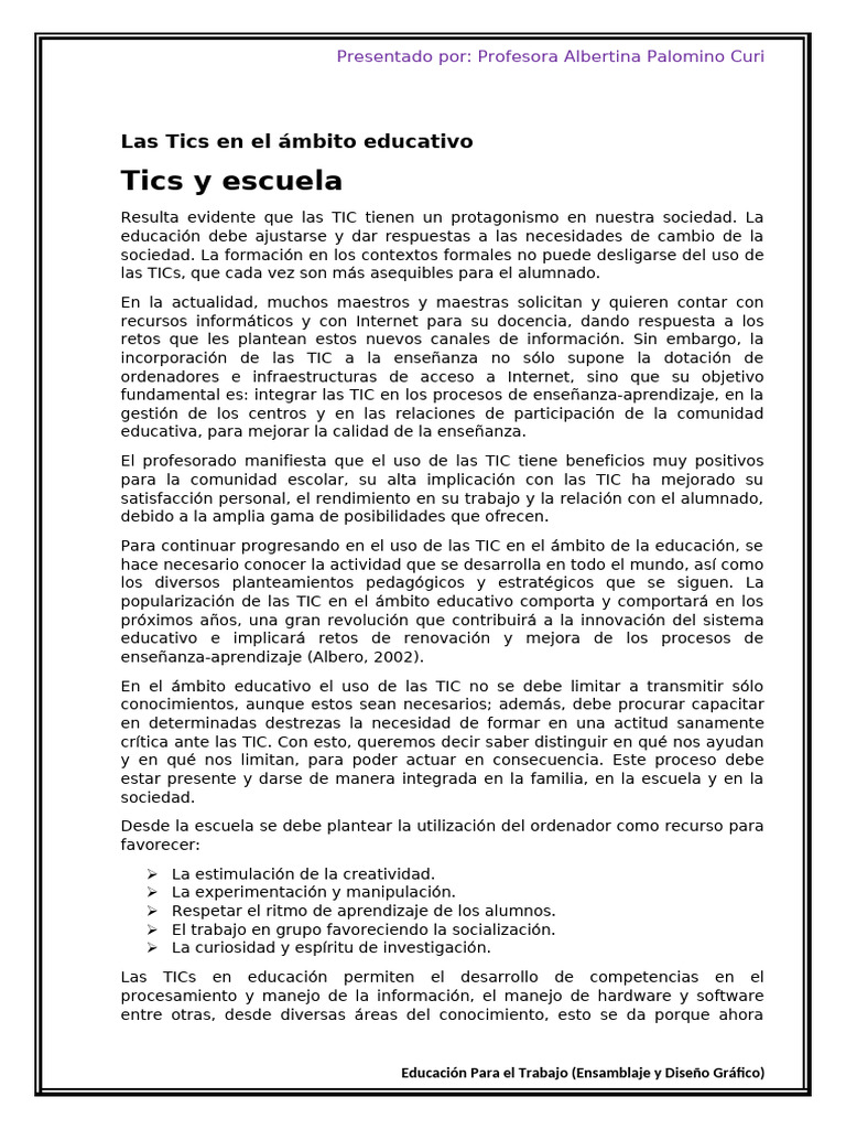 Impacto de las TIC en la Educación | PDF | Tecnología de información y ...