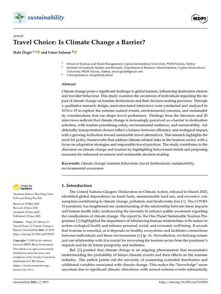 Climate Change's Impact on Travel Choices | PDF | Climate Change ...