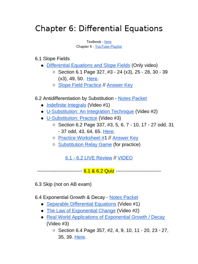 Chapter 6_ Differential Equations | PDF