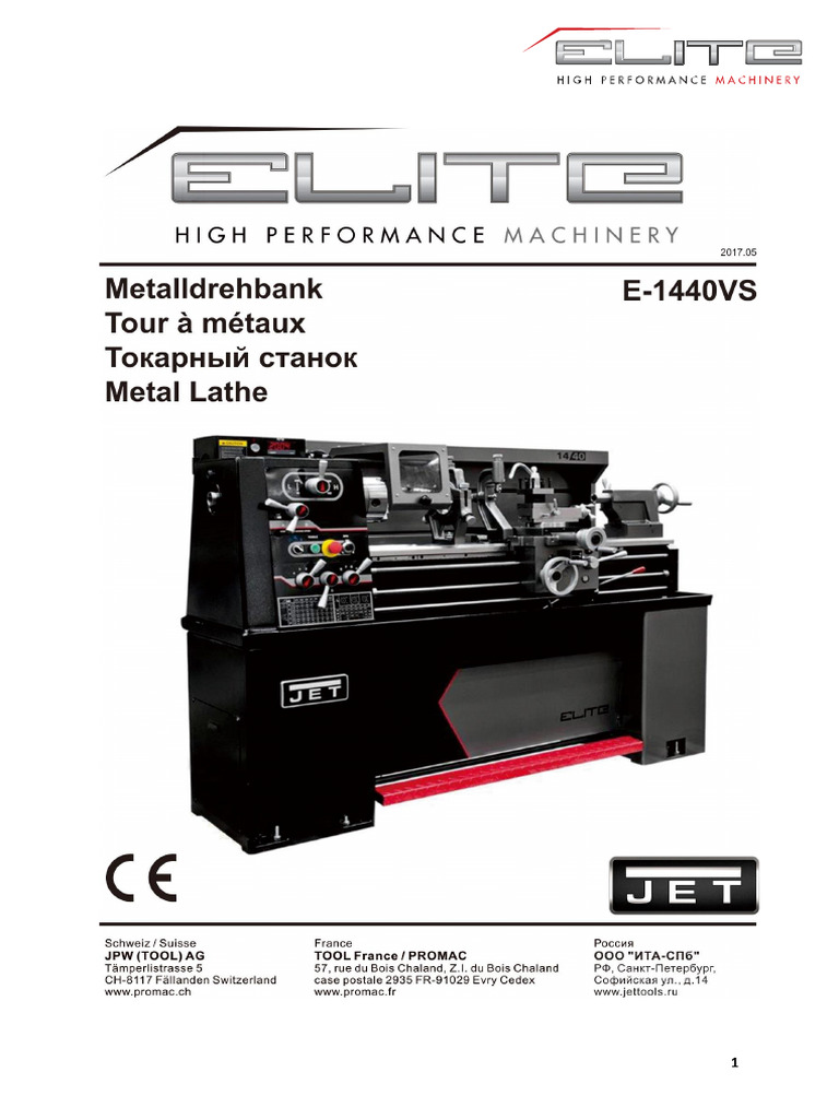 Elite E1440vs (001-119) | PDF | Mechanical Engineering | Metalworking