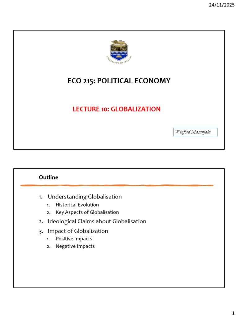 Lecture 10 Globalisation | PDF | Globalization | Remittance