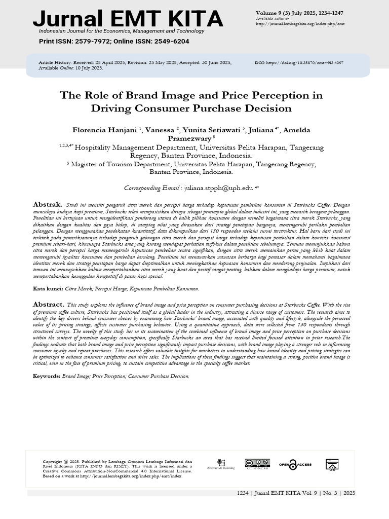 Brand Image and Price Perception Impact | PDF | Coefficient Of ...