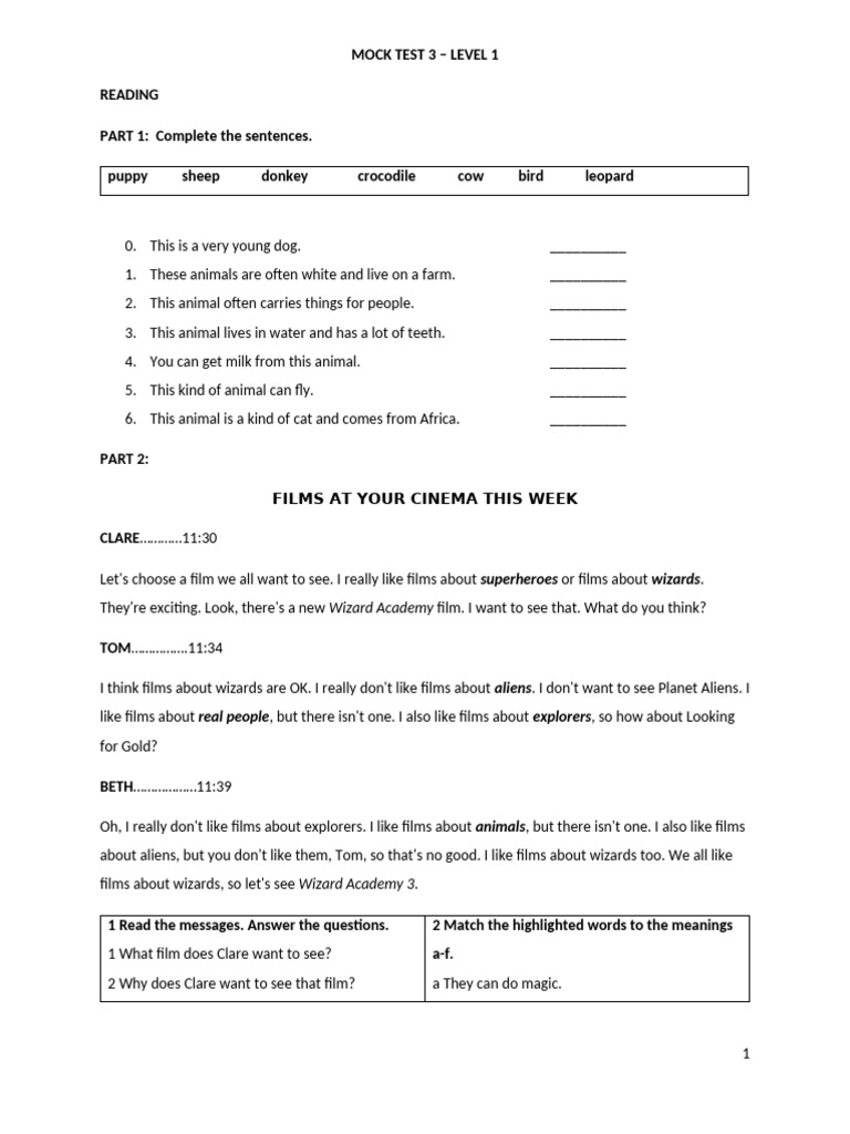 MOCK TEST 3 | PDF | English Language