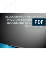 Allocation of Memory to Program Statemets and Blocks