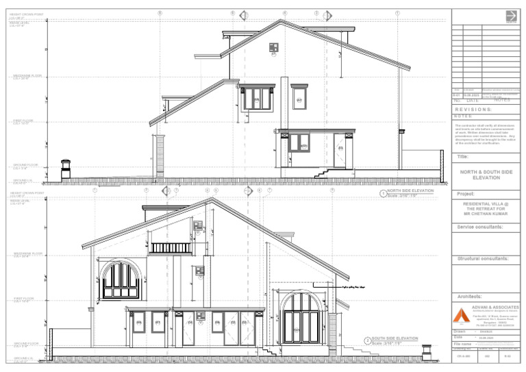 Residential Villa Elevation Drawings | PDF