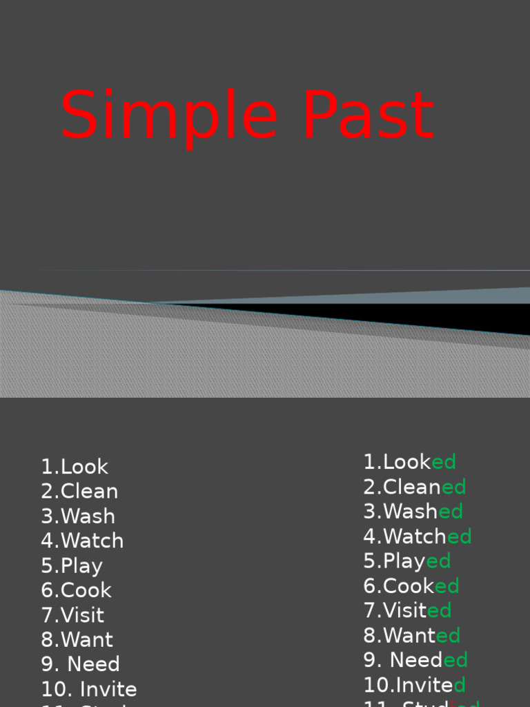 Simple Past Tense Verbs Guide | PDF