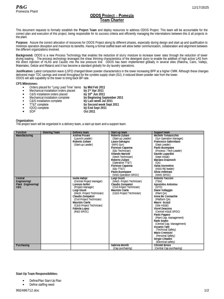 Example - Team Charter 2 | PDF